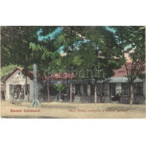 1914 Újverbász, Novi Vrbas (Verbász, Vrbas); Tábori Mihály vendéglője a vasúttal szemben / railway restaurant, inn (EK...