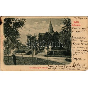 1903 Verbász, Vrbas; Erzsébet liget, kilátótorony. Seidl Nándor kiadása / park, lookout tower (EK...