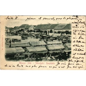 1901 Versec, Werschetz, Vrsac; Fő tér, piac, vásár. W. Wettl / main square, market
