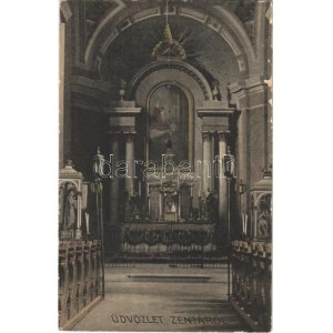 Zenta, Senta; 1911. Húsvét vasárnapján leégett Szt. István templom belseje. Politzer Sándor kiadása ...