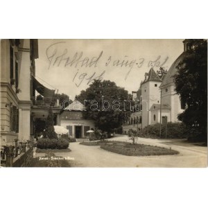 1916 Tobelbad b. Graz, Kurort, Lese Saal, Jagdhaus / spa hotel, reading hall, sundial. photo