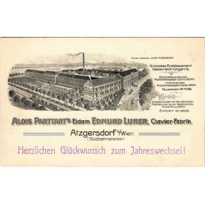Wien, Vienna Bécs XXIII. Atzgersdorf, Alois Parttart's Eidam Edmung Luner, Clavier Fabrik / piano factory (non PC...