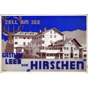 1939 Zell am See, Gasthof Leeb zum Hirschen am Postplatz s: F. Reichel (EK)