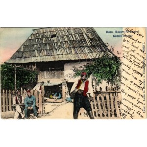 1904 Bosn. Bauern-Greislerei / Scoski sitnicar / Bosnyák gazdabolt / Bosnian folklore, farmer...