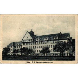 1914 Most, Brüx; K.k. Staatsoberrealgymnasium / grammar school (small tear)