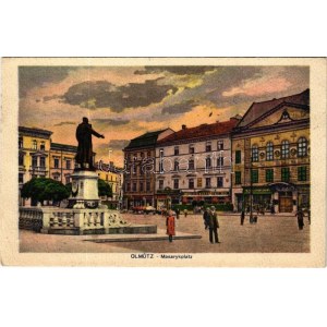 1920 Olomouc, Olmütz; Masarykplatz / square, Cafe Rupprecht, shop of Heinrich Spitz