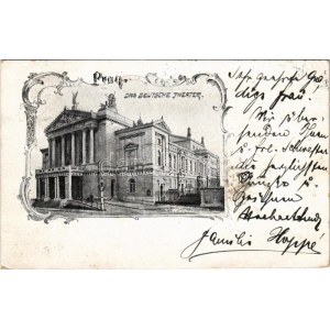 1900 Praha Prag; Das Deutsche Theater / German theatre. Art Nouveau (Rb)
