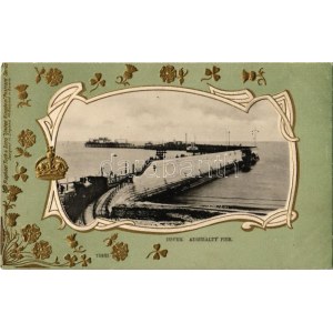 Dover, Admiralty Pier. Raphael Tuck & Sons United Kingdom Postcard Series 752/II. Art Nouveau, Emb...