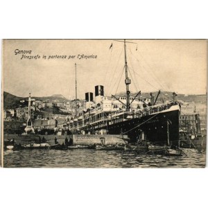 Genova, Genoa; Piroscafo in partenza per l'America / SS Principe Umberto
