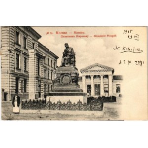1905 Moscow, Moscou; Monument Pirogoff / statue of Nikolay Pirogov