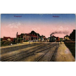 1918 Pragersko, Pragerhof bei Marburg; Bahnhof / railway station, locomotive