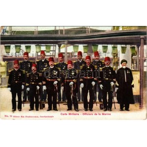 Constantinople, Istanbul; Carte Militaire, Officiers de la Marine / Turkish Navy officers