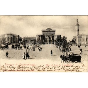 1902 Constantinople, Istanbul; Place et tour du Séraskérat / Seraskier (Beyazit)Tower and gate (EK...