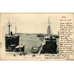1901 Pola, Pula; K.u.K. Kriegsmarine Kriegshafen / Osztrák-magyar haditengerészeti kikötő / Austro-Hungarian Navy port ...