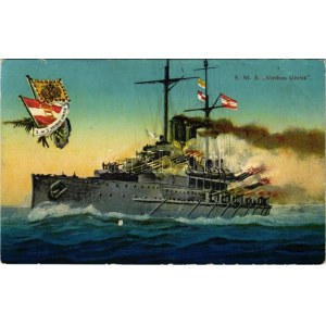 SMS Viribus Unitis az Osztrák-Magyar Haditengerészet Tegetthoff-osztályú csatahajója / K.u.K. Kriegsmarine / Austro...