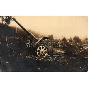 Első világháborús osztrák-magyar légvédelmi ágyú / WWI K.u.k. military air defense cannon. photo (apró lyuk ...