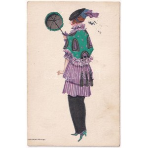 1918 Fashion lady. B.K.W.I 188-5. s: Mela Koehler
