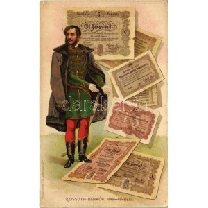 Kossuth-bankók 1848-49-ben. Jelenetek Kossuth Lajos élete történetéből I. kiadás III. kép / Kossuth banknotes from 1848...