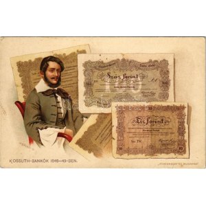 Kossuth-bankók 1848-49-ben. Jelenetek Kossuth Lajos élete történetéből I. kiadás IV. kép / Kossuth bank notes from 1848...