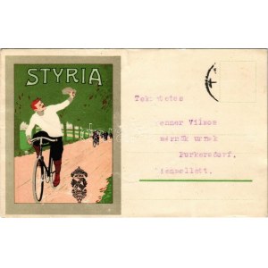 1914 Styria osztrák kerékpár reklámlap / Styria-Fahrrad Werke Joh. Puch & Comp, Graz / Austrian bicycle advertisement...