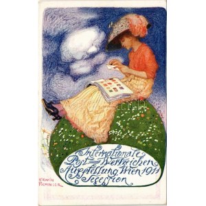 1911 Internationale Post-Wertzeichen Ausstellung Wien. Secession / Nemzetközi Postai Bélyegkiállítás Bécsben ...