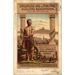 1906 Budapest, Országos Vas és Fémipari Kiállítás a Városligeti Iparcsarnokban...