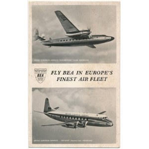 Fly Bea in Europe's finest air fleet. British European Airways Elizabethan Class and Viscount Discovery Class...