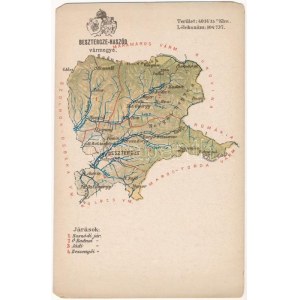 Beszterce-Naszód vármegye térképe. Kiadja Károlyi Gy. / Map of Bistrita-Nasaud county (EM)