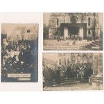1916 IV. Károly király és Zita királyné koronázása Budapesten. Révész és Biró - 11 db szép állapotú fotó képeslap ...