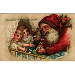 1937 Herzliche Weihnachtsgrüsse / Karácsonyi üdvözlet Mikulással / Christmas with Saint Nicholas. G.O.M. 589...