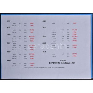 Hatalmas készlet: kizárólag sorszámos automata bélyegek 2 db berakóban leltárral. Összesen 6.580 db bélyeg (1.874.900) ...