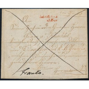 1839 Franco, piros / red Sárkány / 17 Nov - Hermannstadt. RRR! (Müller, Bér, Gudlin ismeretlen / unknown...