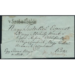 ~1845 Portós levél v Szabadszálás - Kots