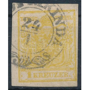 1850 1kr HP III sárga / yellow (NAGYKI)KINDA Certificate: Strakosch
