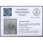 1850 2kr HP III mélyfekete / deep black PESTH Certificate: Strakosch