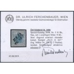 1850 9kr HP II kiemelt középrésszel / highlighted middle part BAJA Certificate: Ferchenbauer