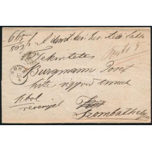 1850 Tértivevényes ex offo ajánlott levél / Registered official cover with recorded delivery GÜNS + ...
