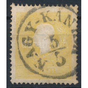 1858 2kr II. típus világos sárga / light yellow, centrált / well centered NAGY-KANISA Certificate...