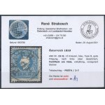 1858 15kr festékfolt / with paint spot. Certificate: Strakosch