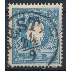 1858 15kr 0,135 mm kartonpapíron / on thick paper. Certificate: Strakosch