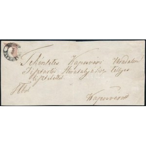 ca 1859 Felezett 10kr bélyeg hivatalos levél előlapján / bisected 10kr on official cover front MARCZALI - Kaposvár...