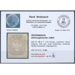 1863 Hírlapbélyeg szürkésbarna /grey brown Certificate: Strakosch