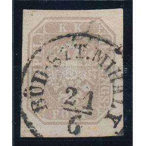 1863 Hírlapbélyeg szürkésibolya /grey violet BÜD-SZT.MIHÁLY Certificate: Strakosch