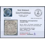 1863 Hírlapbélyeg szürkésibolya /grey violet NAGY-MIHÁLY 1866 Certificate: Strakosch