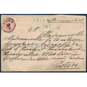 ca. 1864 3 x 5kr ajánlott levélen / on registered cover ZILAH - Pest