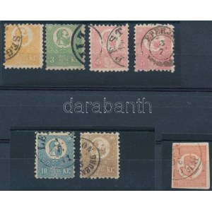 1871 Kőnyomat 2kr, 3kr, 2 x 5kr, 10kr, 15kr + Hírlapbélyeg (243.000) / Mi 1-5 + Newspaper stamp