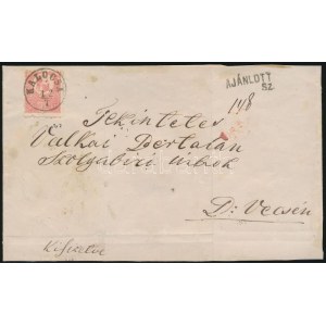 1871 Kőnyomat 5kr + 10kr ajánlott levélen / Mi 3 + 4 on registered cover KALOCSA - D.Vecse