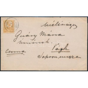 1871 Kőnyomat 2kr levélen / Mi 1 on cover MOZGÓPOSTA BUDA-PRAGERHOF 7 - Vágh