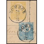 1871 2kr díjjegyes levelezőlap Kőnyomat 10kr kiegészítéssel ajánlott küldeményként feladva (restaurált) ...