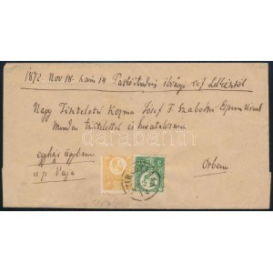 1872 Réznyomat 2kr és 3kr levélen / on cover NYIREGYHÁZA